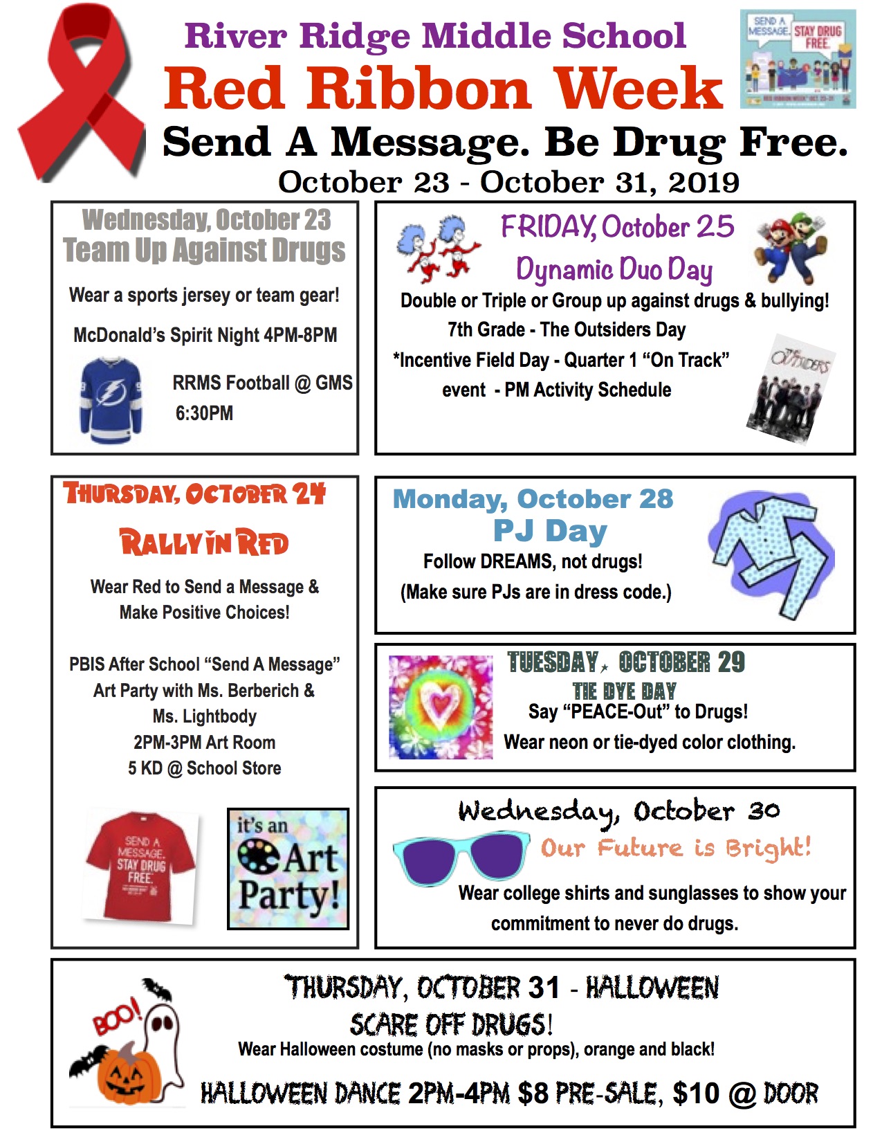 Red Ribbon Week Flyer Template Free