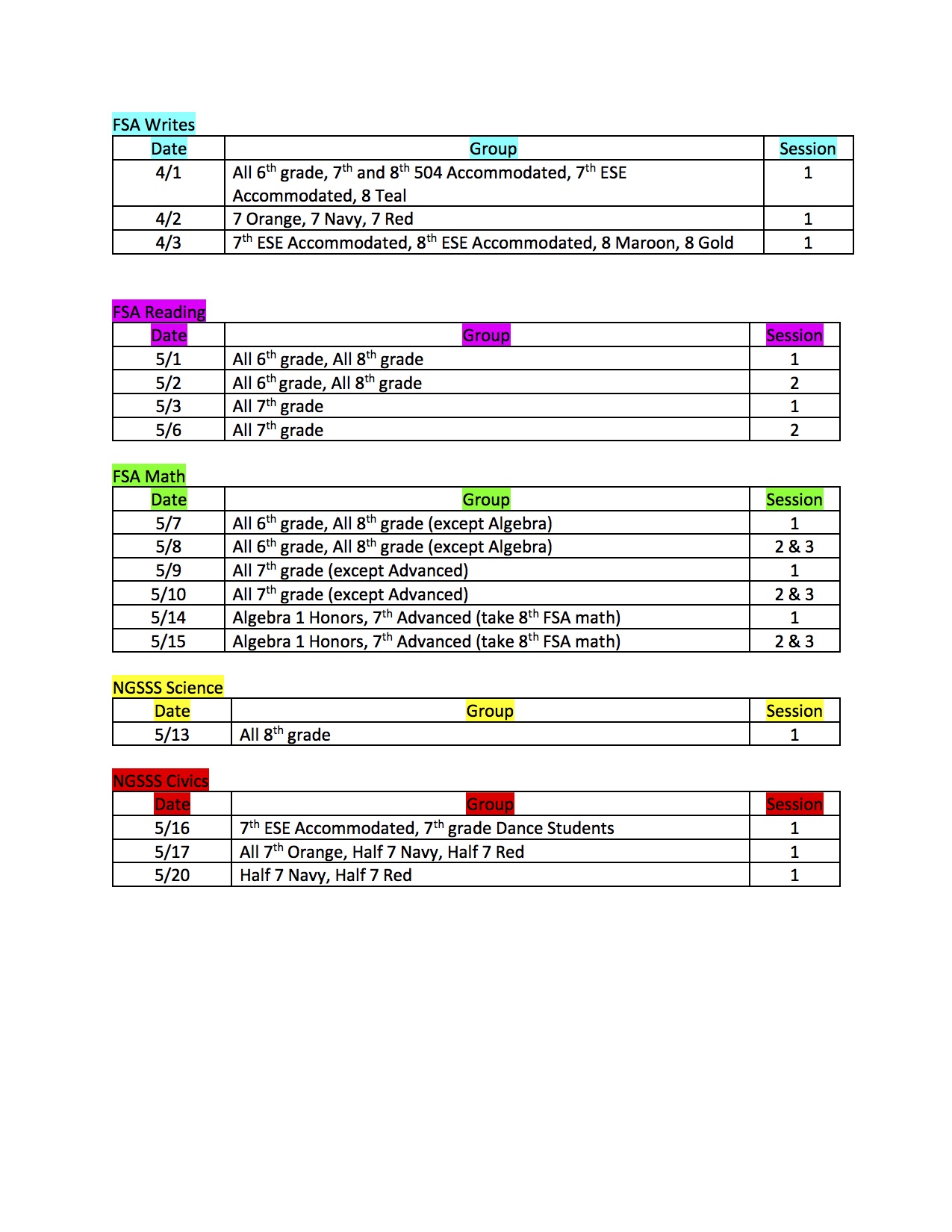 State Testing District End of Course EOC Exams Information