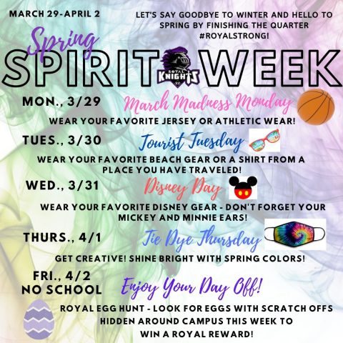 3/29-4/2 Spring Spirit Week | River Ridge Middle School