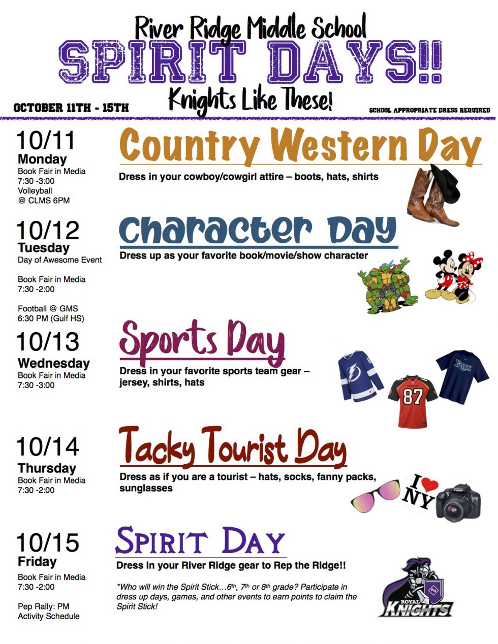 10/11-10/15 Fall Spirit Week | River Ridge Middle School