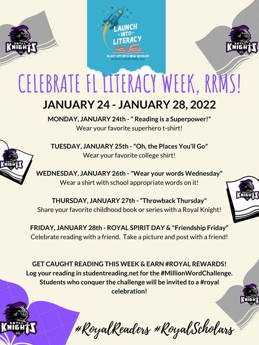 1/241/28 Celebrate Literacy Week River Ridge Middle School